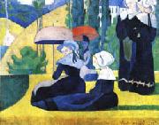 Emile Bernard Breton Women with Parasols oil on canvas